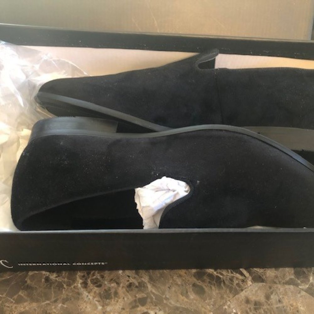 INC (Men's 9.5) Slip-On, Black-velvet, Dress Shoe - Picture 3 of 5